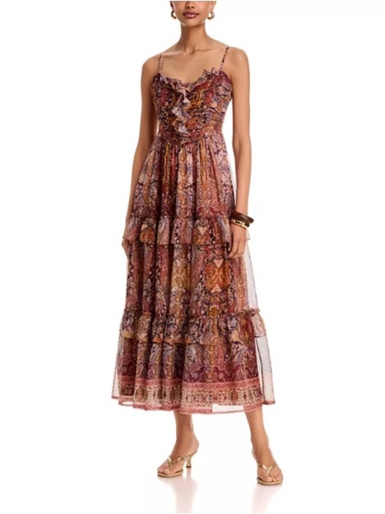 Aqua Dresses & Skirts - Aqua Paisley Border Midi Dress - Bloomingdales Exclusive - in size S